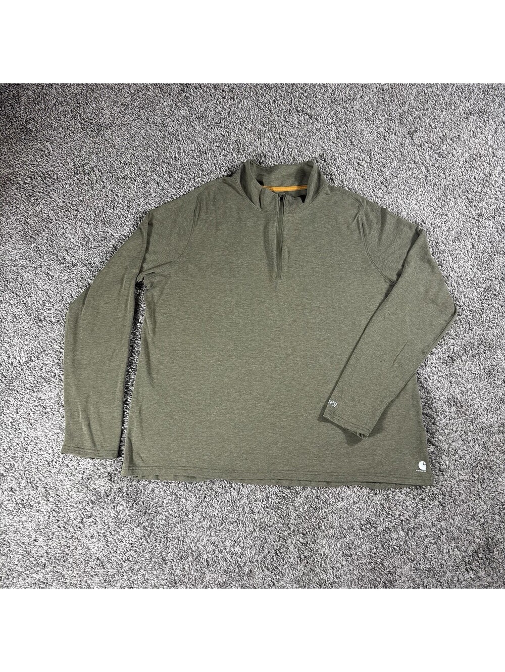 Carhartt Sweatshirt Mens XXL Green 1/4 Zip Pullover Workwear